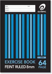 EXERCISE BOOK OLYMPIC A4 8MM RULED 64PG*