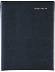 VISITORS BOOK DEBDEN A4 SHORT WIRO 64LF PVC BLACK