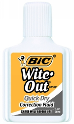 CORRECTION FLUID BIC WITE-OUT QUICK DRY 20ML