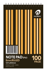 NOTEBOOK OLYMPIC SP63 S/HAND SPIRAL T/O 100PG