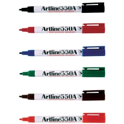 MARKER W/B ARTLINE 550A 1.2MM BULLET NIB ASST BX12