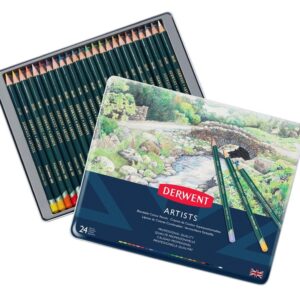 PENCIL COLOURED DERWENT ARTISTS TIN 24