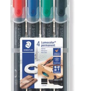 MARKER STAEDTLER LUMOCOLOR 350 PERM CHISEL WLT-4 ASST