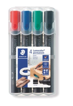 MARKER STAEDTLER LUMOCOLOR 350 PERM CHISEL WLT-4 ASST