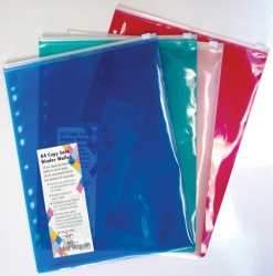 BINDER WALLET COLBY HARLEQUIN A4 ZIPPERED CLEAR
