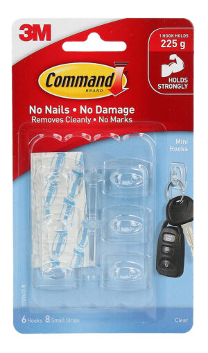 HOOKS COMMAND 6 SMALL 17006 CLEAR
