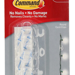HOOKS COMMAND CORD/CABLE CLIPS SELF ADHESIVE 17017CLR PK4