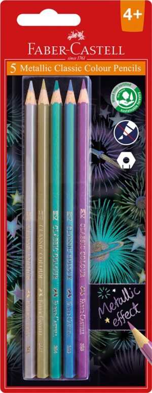 PENCIL COLOURED FABER METALLIC 5 COLOURS