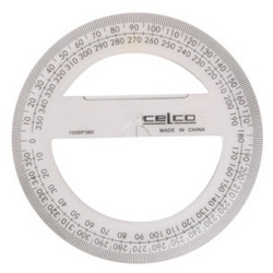 PROTRACTOR CELCO 10CM 360 DEG FULL CIRCLE CLEAR