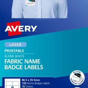 LABEL AVERY LASER L7418 ACETATE SILK NAME 8 UP PK15