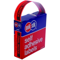 LABEL QUIKSTIK DISP 19X63MM FINAL NOTICE BX125