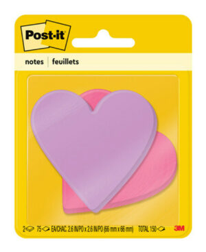 NOTES POST-IT 74X72MM SUPER STICKY 7350-HRT HEART