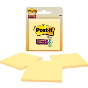 NOTES POST- IT SUPER STICKY 3321-SSCY 76X76 CANARY YELLOW PK3