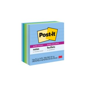 NOTES SUPER STICKY POST-IT 675-6SST 101X101MM LINED BORA BORA