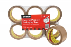 TAPE PACKAGING SCOTCH 310 48MMX50M BROWN PK 6