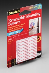 TAPE MOUNTING SQUARES SCOTCH 108 REMOVABLE