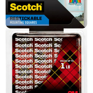 TAPE MOUNTING SCOTCH 25.4X25MM R100 REUSABLE TABS CLEAR
