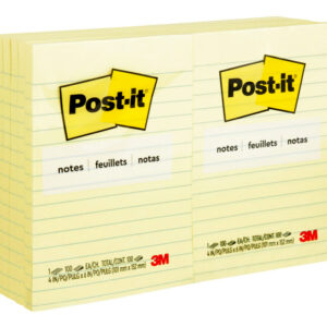 NOTES POST-IT 660 98.4X149MM LINED YELLOW