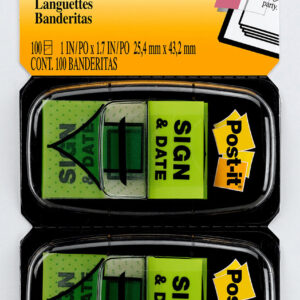 FLAGS POST-IT 680-SD2 SIGN & DATE PK100