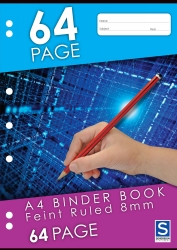 BINDER BOOK SOVEREIGN A4 8MM RULED 64PG