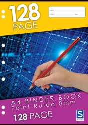 BINDER BOOK SOVEREIGN A4 8MM RULED 128PG