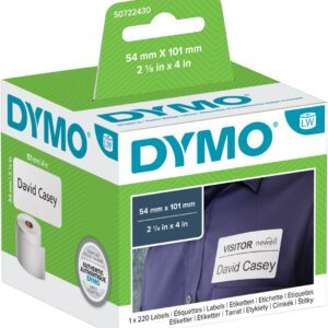 LABEL DYMO LABELWRITER SHIPPING LABELS 54X101MM WHITE