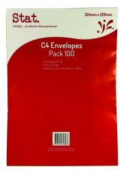 ENVELOPE STAT C4 KRAFT PEEL/SEAL PK100