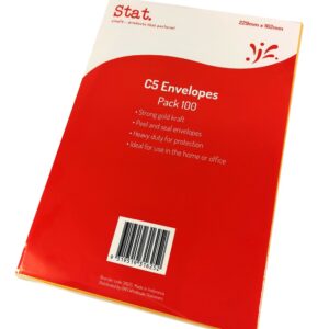 ENVELOPE STAT C5 KRAFT PEEL/SEAL PK100