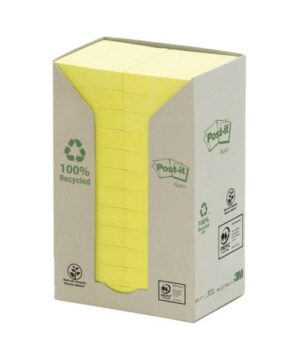 POST- IT NOTES 653-1RTY 38MMX51MM 100% RECY YELLOW BX24