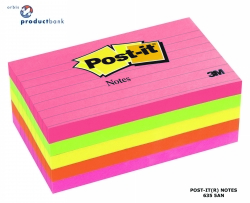 NOTES POST-IT 635-5AN 73X123 CAPETOWN LINED ASST PK 5