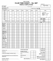 SP- TIME SHEET CLUB ZIONS #68P PERMANENT