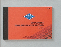 WAGE BOOK ZIONS TIME EMPLOYEES 76SB9