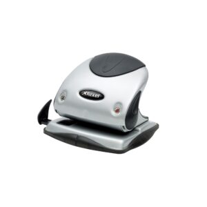 PUNCH REXEL 2 HOLE PREMIUM MED SIL/BLK CLAM 25SHT