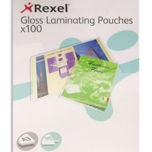 LAMINATING POUCHES REXEL A3 75 MICRON CLEAR BX100