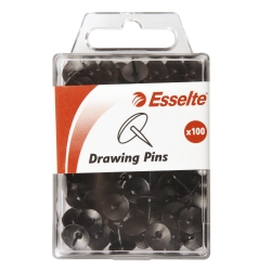 SP- DRAWING PINS ESSELTE BLACK PK100