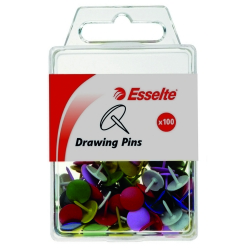 DRAWING PINS ESSELTE ASST COLOURS PK100