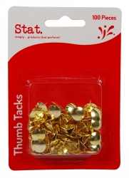 DRAWING PINS STAT GOLD PK100
