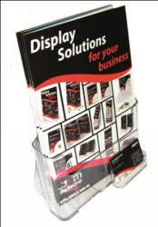 BROCHURE HOLDER DEFLECT-O A4 WITH BUSINESS CARD HOLDER