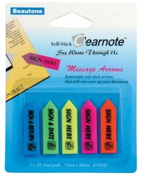 STICK ON ARROWS B/TONE 12X42 SIGN HERE COLOURED