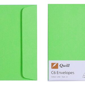 ENVELOPE QUILL C6 80GSM LIME PK25
