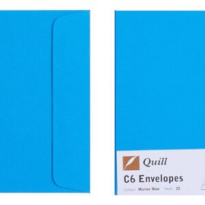 ENVELOPE QUILL C6 80GSM MARINE BLUE PK25