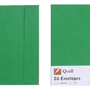 ENVELOPE QUILL C6 80GSM EMERALD PK25