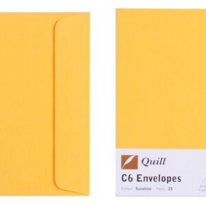 ENVELOPE QUILL C6 80GSM SUNSHINE PK25