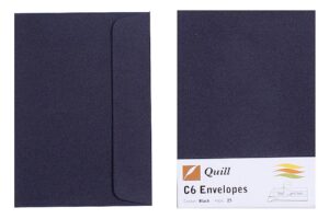 ENVELOPE QUILL C6 80GSM BLACK PK25