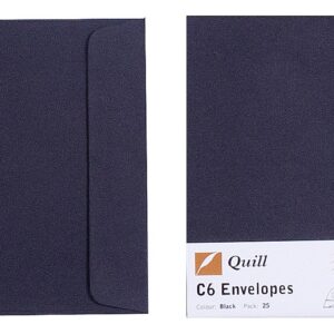 ENVELOPE QUILL C6 80GSM BLACK PK25