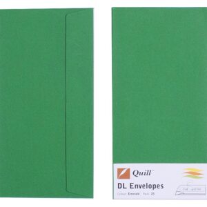 ENVELOPE QUILL DL 80GSM EMERALD PK25