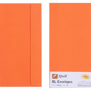 ENVELOPE QUILL DL 80GSM ORANGE PK25