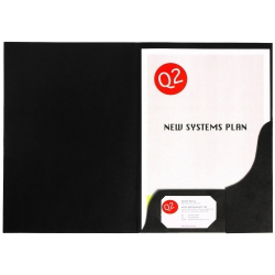 PRESENTATION FOLDER MARBIG LEATHERGRAIN A4 BLACK PK20