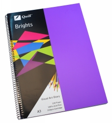 VISUAL ART DIARY QUILL A3 BRIGHTS DARK PURPLE 60LF