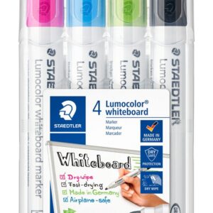 STAEDTLER WHITEBOARD MARKERS LUMOCOLOR BULLETASST BRIGHTS WLT4